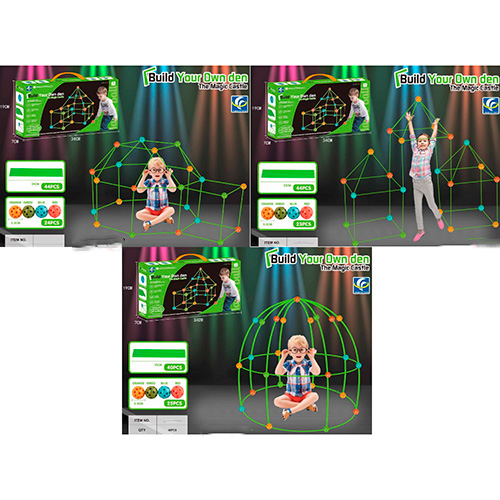 Конструктор «Каркас» від 65 деталей (кульки та палички), в асортименті, у коробці 34х19х7 см