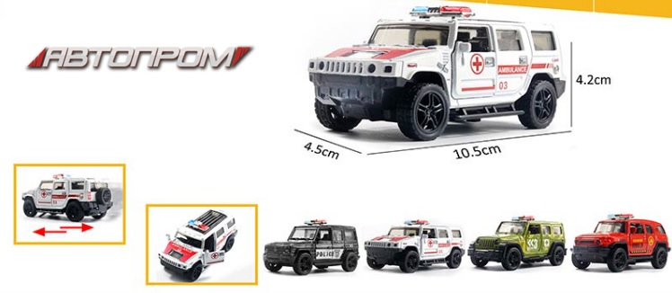 Машина 11 см 1:32 металева з дверима що відкриваються, в асортименті, у коробці 16,5х7,5х7,5 см, АВТОПРОМ