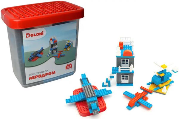 Конструктор «Аеродром», 142 деталі, в пластиковому боксі, ТМ Долоні