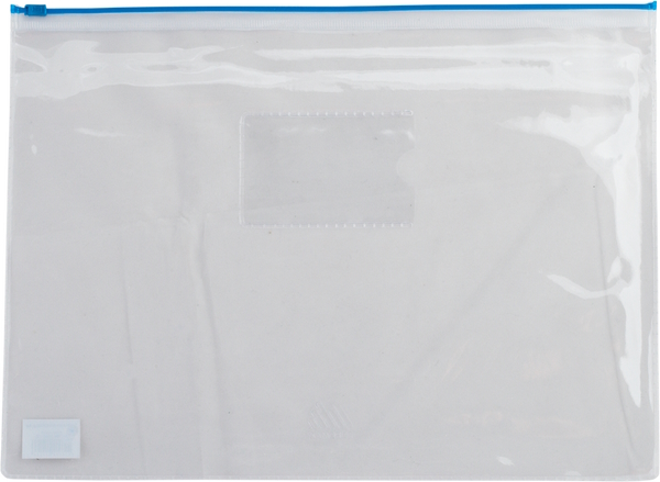 Папка - конверт на пластиковій блискавці А4, синя, ТМ Buromax