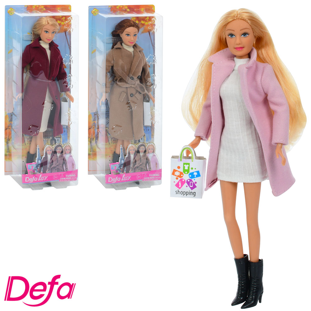 Лялька DEFA 30 см, сумочка, в асортименті, у слюді 13х32х6 см