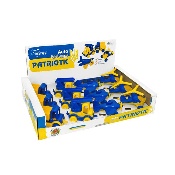 Машина «Kid cars. Патріотичний» інерційна, в асортименті, 12 шт. у боксі, ТМ Тигрес