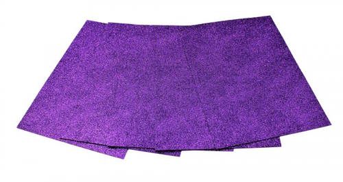 Фоаміран А4 товщиною 2 мм 5 аркушів з глітером, фіолетовий, ТМ Мандарин