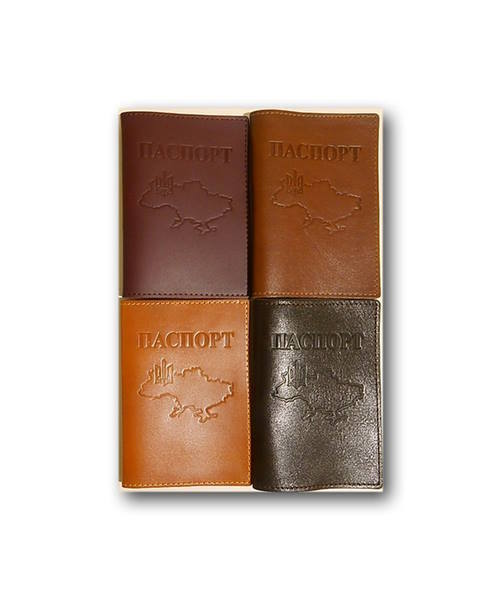 Обкладинка на паспорт «Карта» зі шкіри 135х100 мм