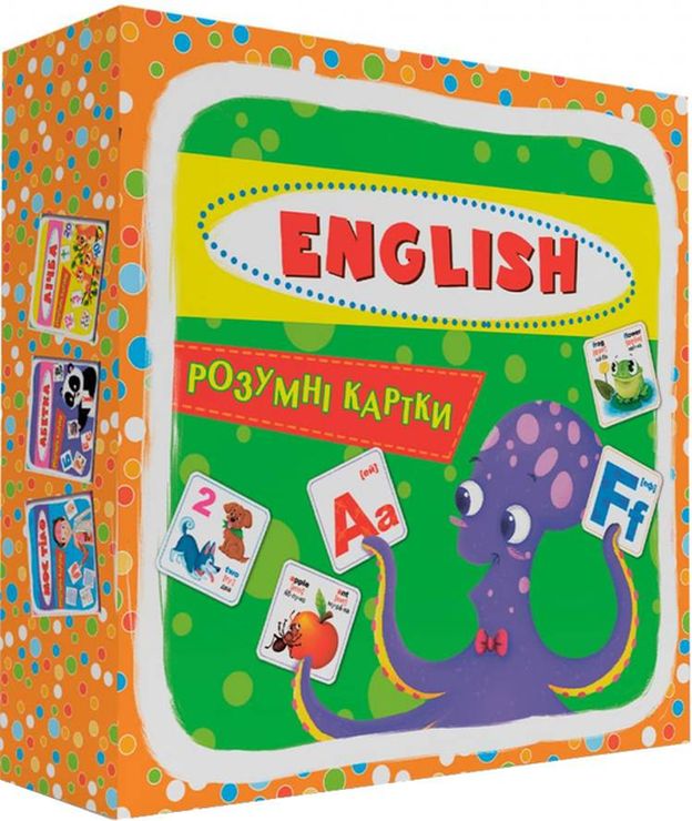 «Розумні картки. English ABC» з 30 картоннх карток 10х10 см, ТМ Кристал Бук