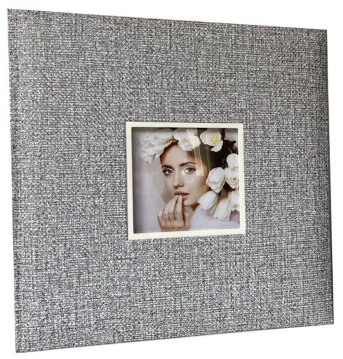 Фотоальбом «Dome Silver» на 200 10х15см, ламінований картон, паперові аркуші, 22х22 см