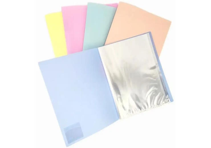 Папка А4 з 20 файлами 25 мкм з фактурою «глянець», пастельне асорті, ТМ Optima