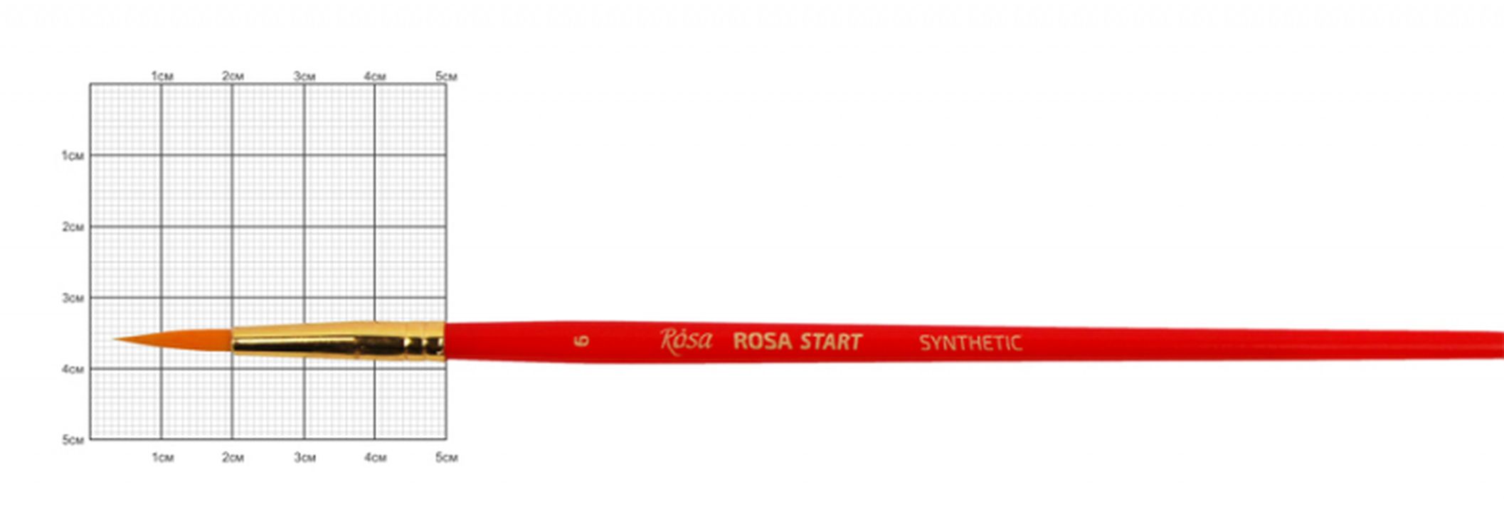 Пензлик синтетичний круглий №6, ROSA START