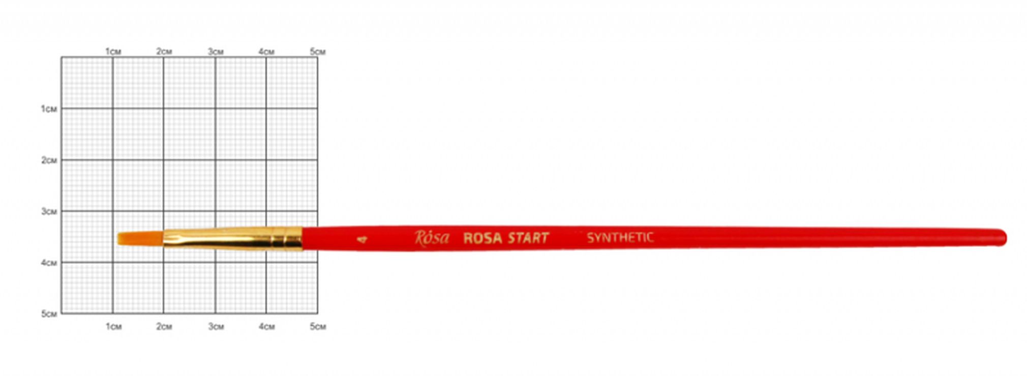 Пензлик, синтетика, плоский, № 4, ROSA START