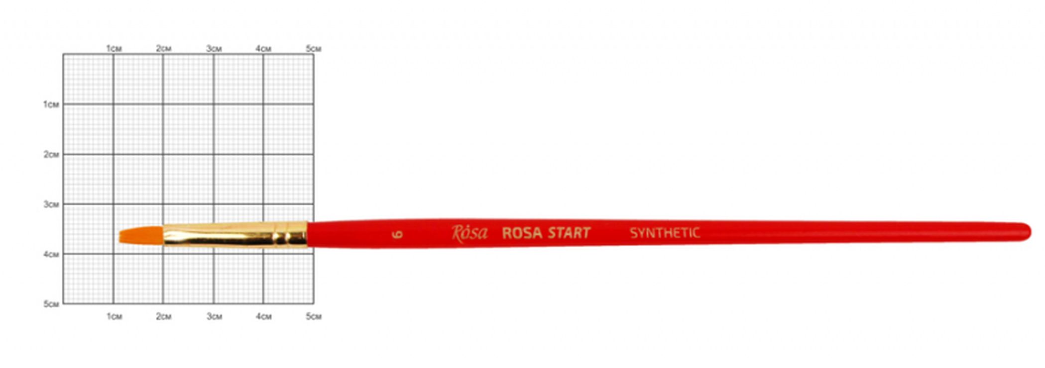 Пензлик синтетичний плоский №6, ROSA START