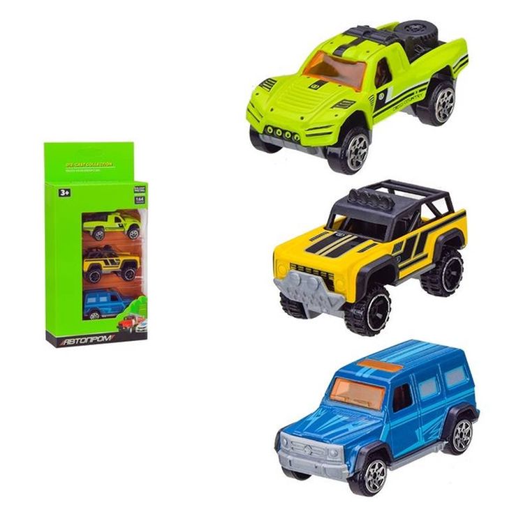 Набір з 3 металевих машин, в асортименті, у коробці 22,5х11х4,2 см, АВТОПРОМ