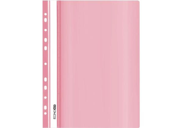 Папка-швидкозшивач А4 з прозорим верхом та перфорацією рожева, ТМ Economix