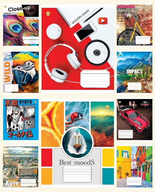 Зошит, 36 аркушів, лінія, «Мікс», ТМ Тетрада