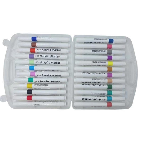 Набір скетчмаркерів «Aodemei» на 24 кольорів акрилових у пластиковому контейнері, ТМ J.Otten