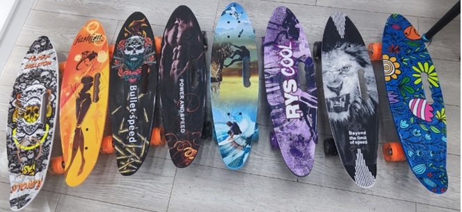 Пенні борд 56х15 см з колеса PU зі світлом, в асортименті