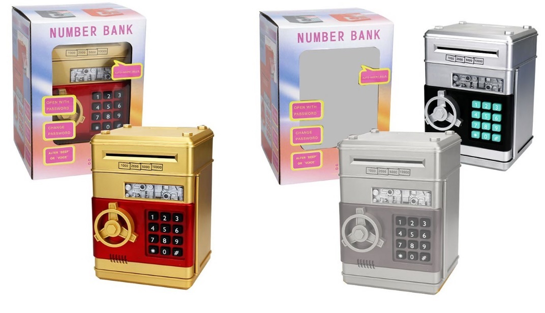 Скарбничка-сейф електронний, в асортименті, у коробці 15х15х21 см