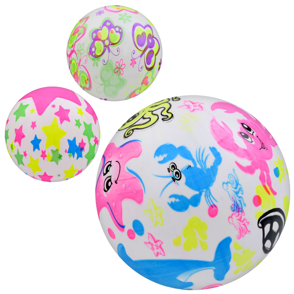 М'яч дитячий «Веселка» 9 дюймів з ПВХ вагою 48-52 г, в асортименті, у пакеті