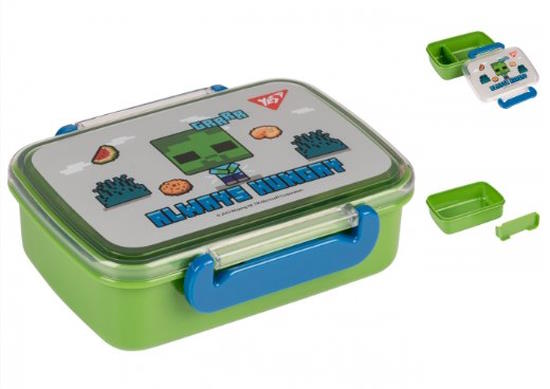 Ланчбокс «Minecraft» 420 мл сіро-зелений ТМ Yes