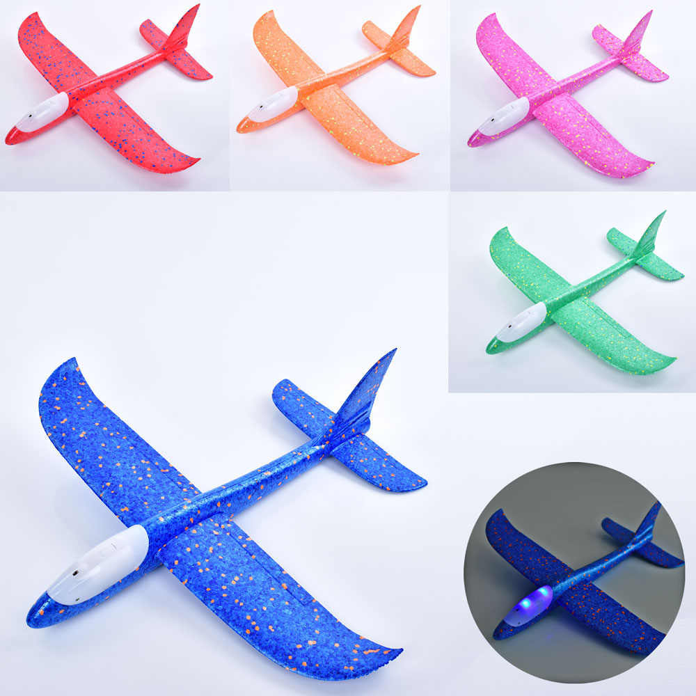 Літачок 47 см пінопластовий зі світлом, на батарейці, у пакеті 12х48х4 см