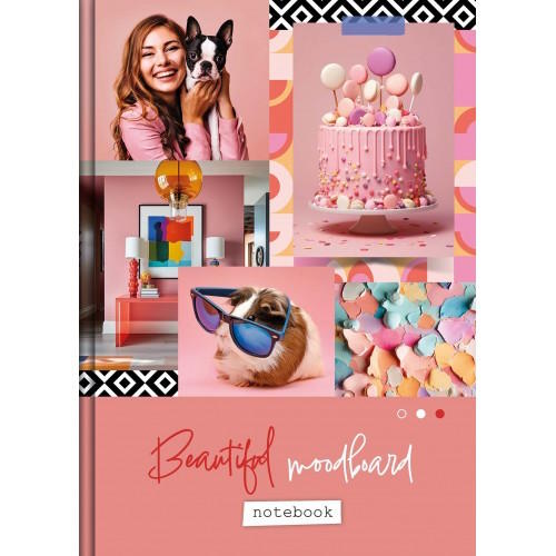 Канцелярська книга «MOODBOARD» А4 на 176 аркушів у клітинку з твердою ламінованою обкладинкою, в асортименті, ТМ Рюкзачок