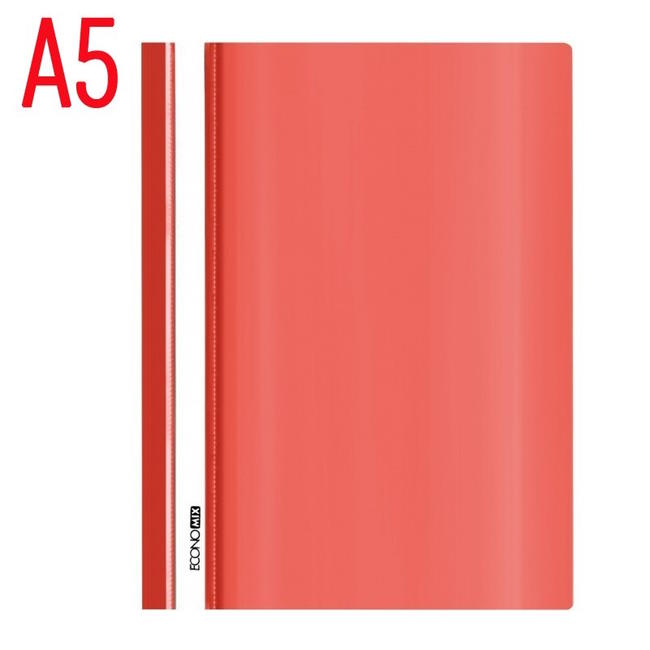 Папка-швидкозшивач А5 з прозорим верхом без перфорації червона, ТМ Economix