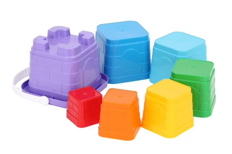 Пірамідка з відерцем з 7 предметів у сітці 38х12х11 см, ТМ Технок