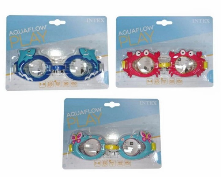 Окуляри для плавання з регульованим ремінцем 48-52 см, в асортименті, на планшетці 19,5х12,5, ТМ Intex