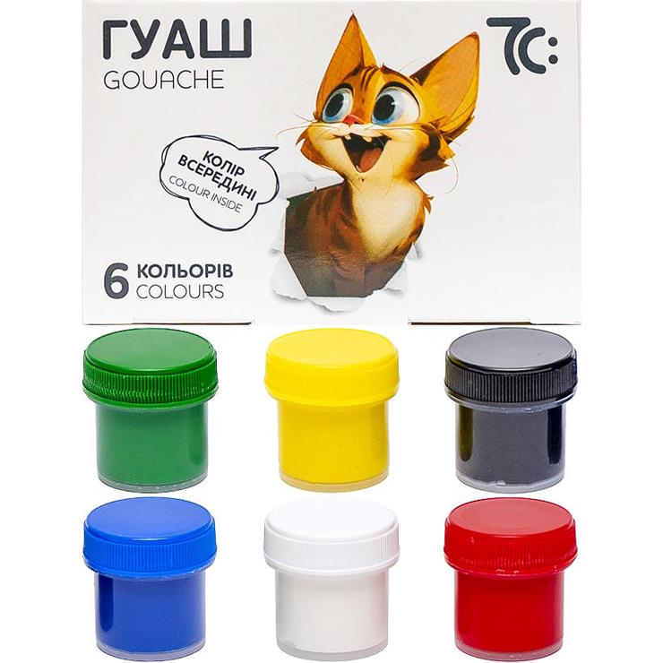 Фарби гуашеві на 6 кольорів по 10 мл, Гамма-Н