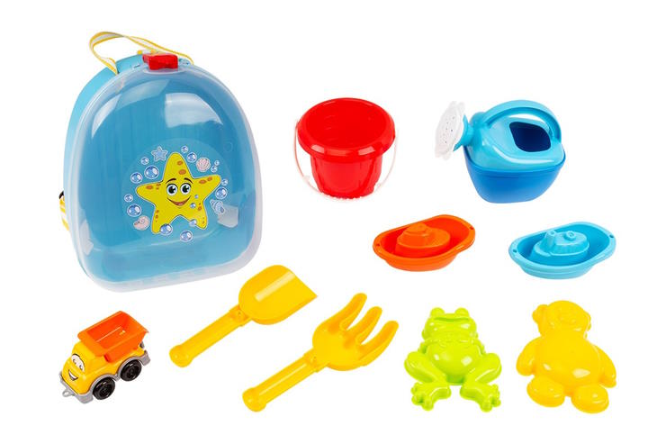 Набір для гри з піском та водою з 13 елементів у рюкзаку 26.5х21,5х13 см, ТМ Технок