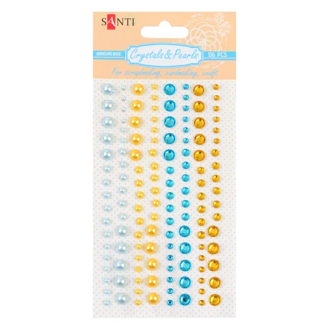 Набір страз і перлин «Gold and blue» самоклеючі, SANTI