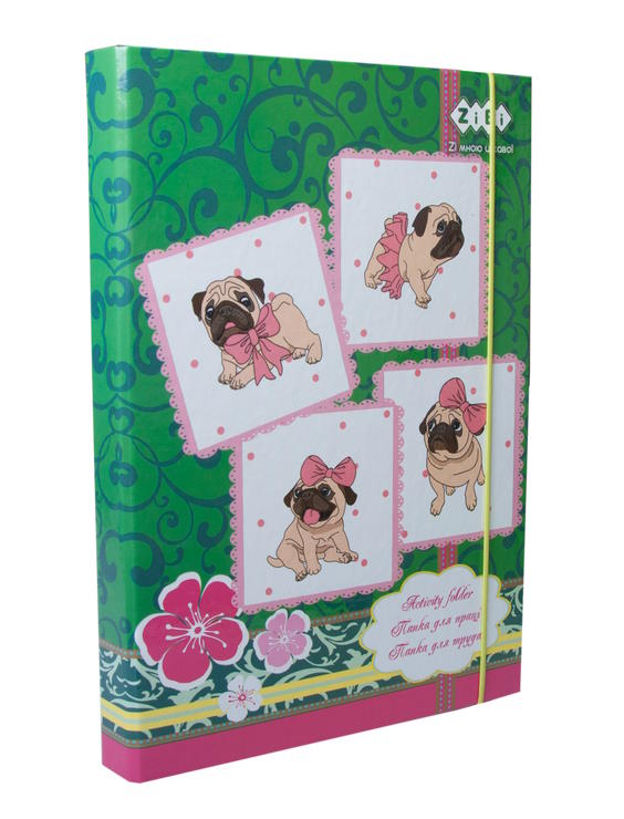 Папка для праці «LOVELY DOG» А4+ картонна на гумках, TM ZiBi