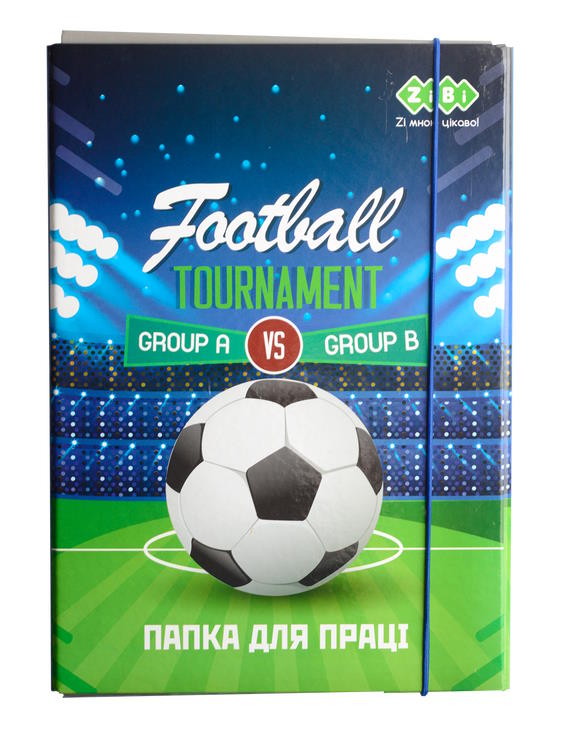 Папка для праці «FOOTBALL» А4+ картонна на гумках, TM ZiBi