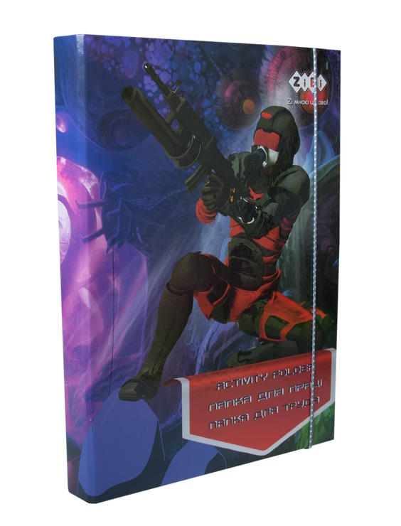 Папка для праці «COSMO STAR» А4+ картонна на гумках, TM ZiBi