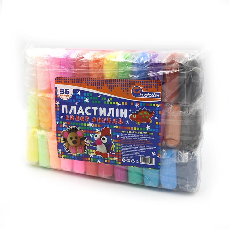 Пластилін «Супер легкий» на 36 кольорів по 12 грам зі стеками, ТМ J.Otten