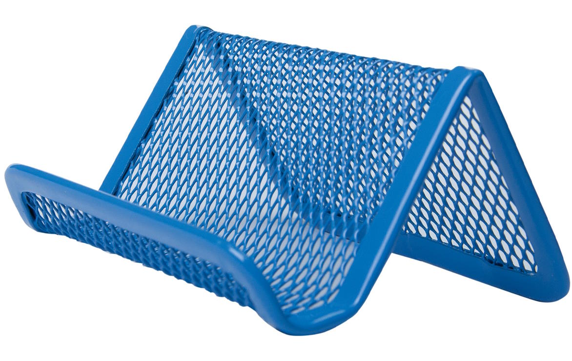 Підставка для візиток 95x80x45мм металева, синя, ТМ Buromax