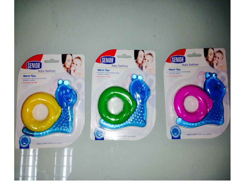 Брязкальце-прорізувач силіконове з рідким наповнювачем, в асортименті, на планшетці 17х13,5 см