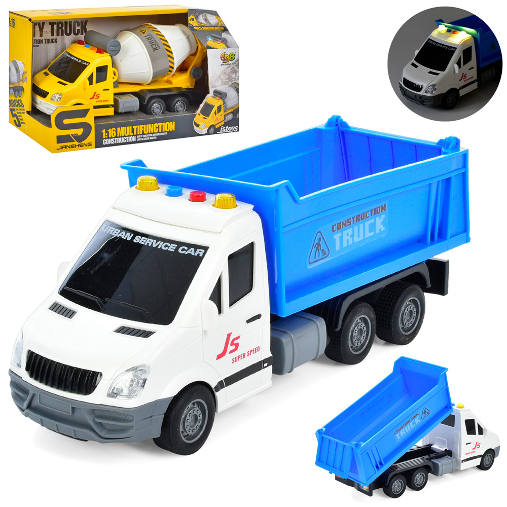 Будтехніка 29 см 1:16 інерційна зі звуком та світлом, на батарейці, в асортименті, у коробці 37х15,5 см