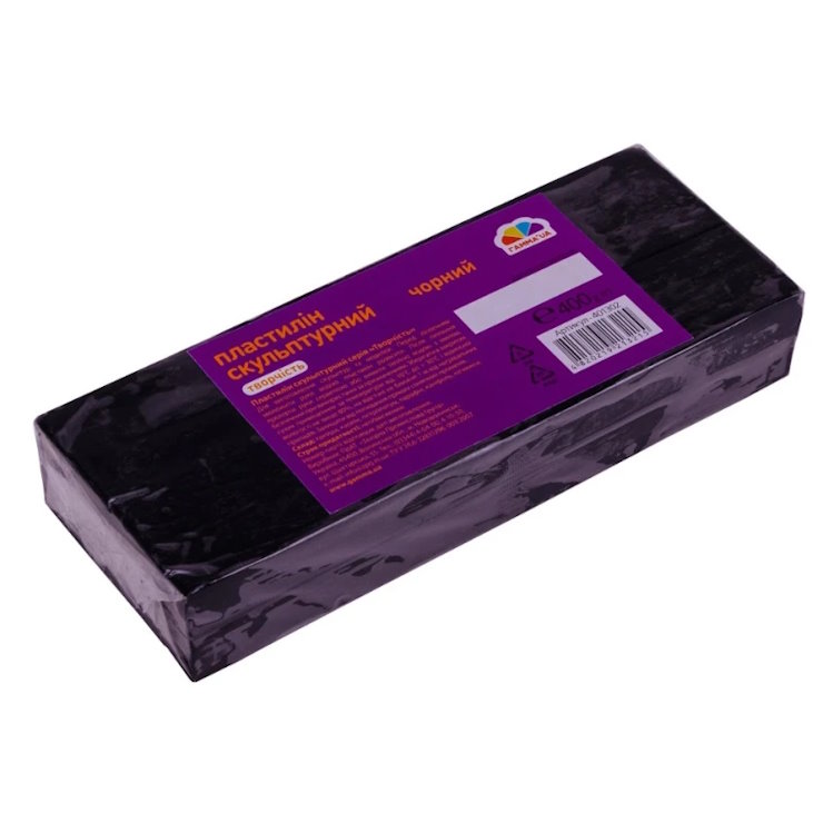 Пластилін скульптурний «Творчість», чорний, 800 г, ТМ Гамма-Н