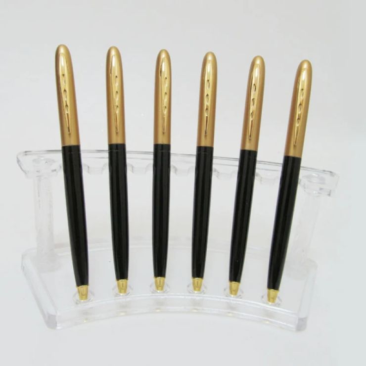 Ручка «Baixin» металева поворотна синя, корпус золото+чорний, TM Baixin