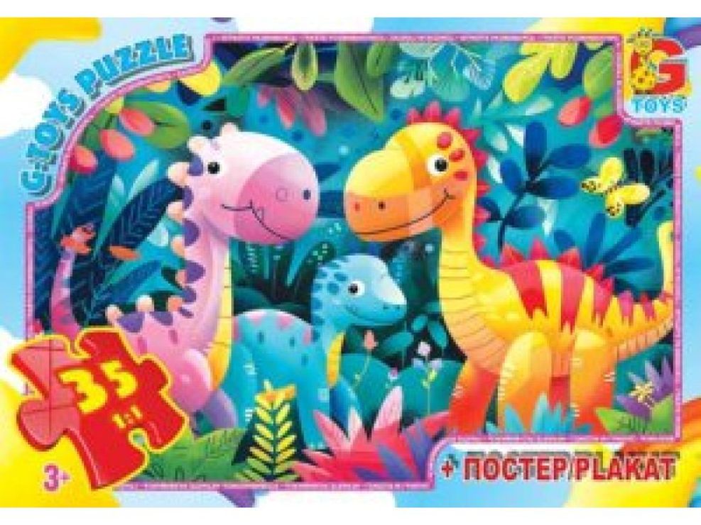 Пазли «Веселі динозаври» на 35 елементів, ТМ G-Toys