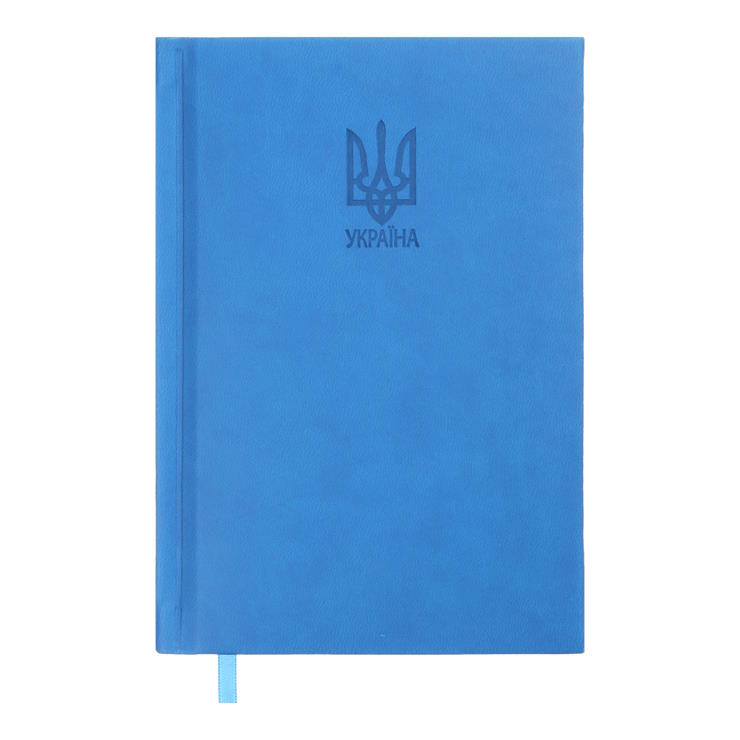 Щоденник датований «HERALDRY 2026» A6 на 336 сторінок обкладинка зі шкірзаму, світло-синій, ТМ Buromax