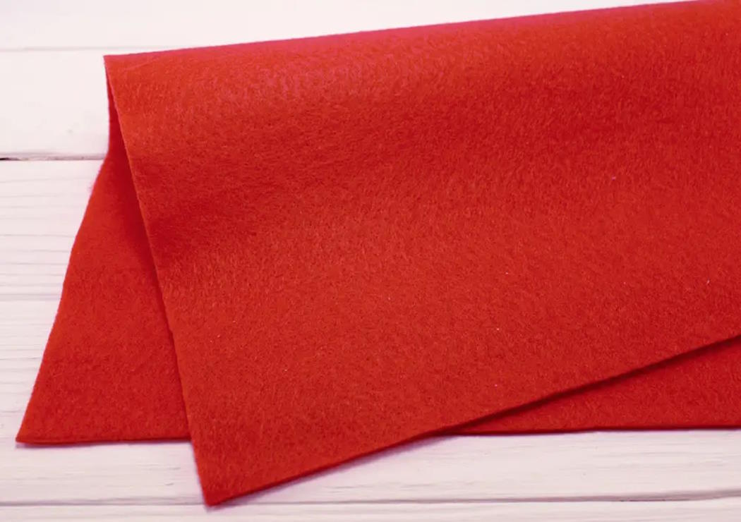 Фетр 21х30 см товщиною 1,2 мм 8 аркушів, червоний, ТМ Мандарин