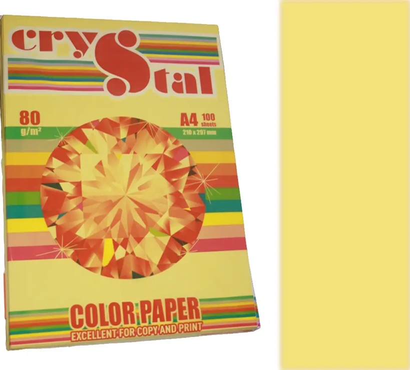 Папір кольоровий А4 100 аркушів 80 г/м2, пастель жовтий, SPECTRA COLOR