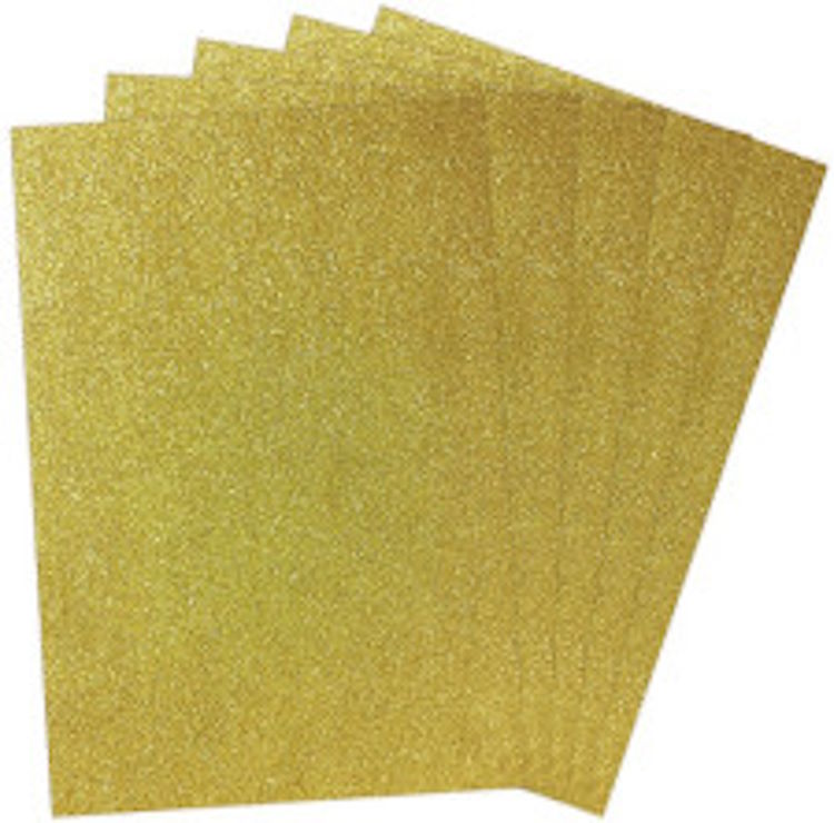 Фоаміран А4 1,3 мм з глітером жовтий, 5 аркушів, ТМ Мандарин