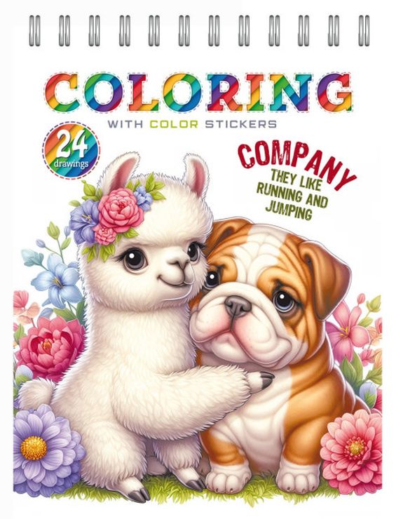 Розмальовка на 12 аркушів з наліпками на спіралі 15х21 см, ТМ Манадрин