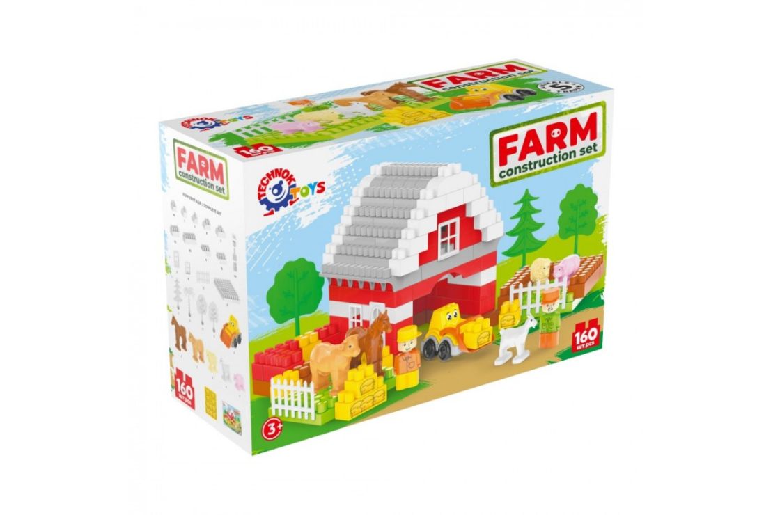 Конструктор «Ферма» на 160 деталей, фігурок та машинок, у коробці 37,5х25х14 см, ТМ Технок