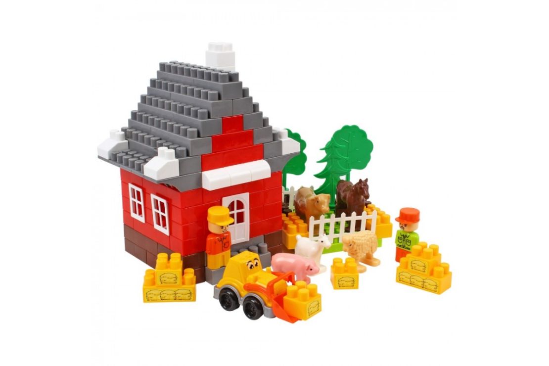 Конструктор «Ферма» на 130 деталей з фігурками та машинкою, у пакеті 20,5х20,5х35 см, ТМ Технок