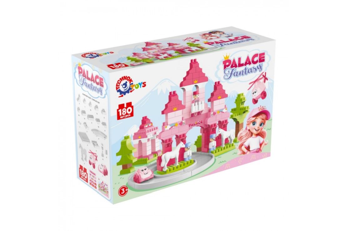Конструктор «Замок» на 180 деталей з фігурками та машинкою, у коробці 37х27,5х19 см, ТМ Технок
