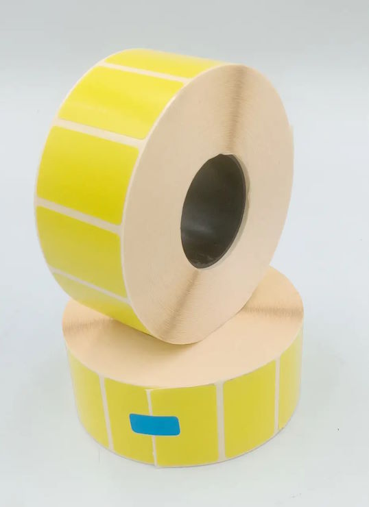Етикетка 39х40 мм, жовта 1000 штук, в рулоні