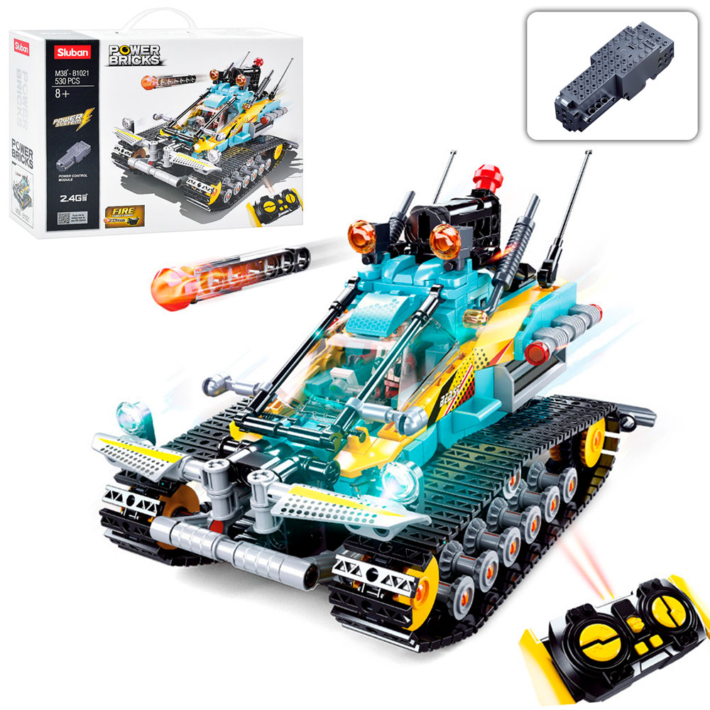 Конструктор «Транспорт» на 530 деталей р/к 2.4 G на акумуляторі, у коробці 38х28,5х10 см, SLUBAN